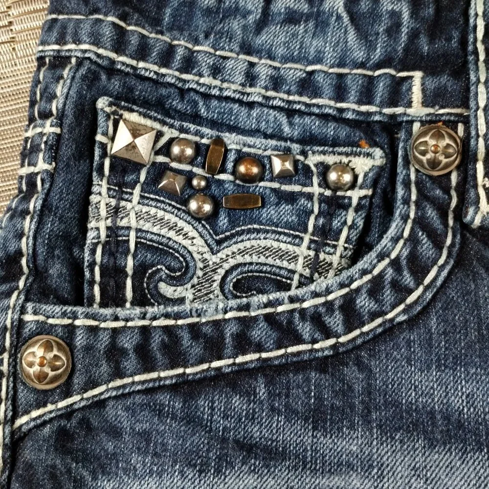 Rock Revival Jax Studded Boot Jeans Size 30 - Picture 6 of 16